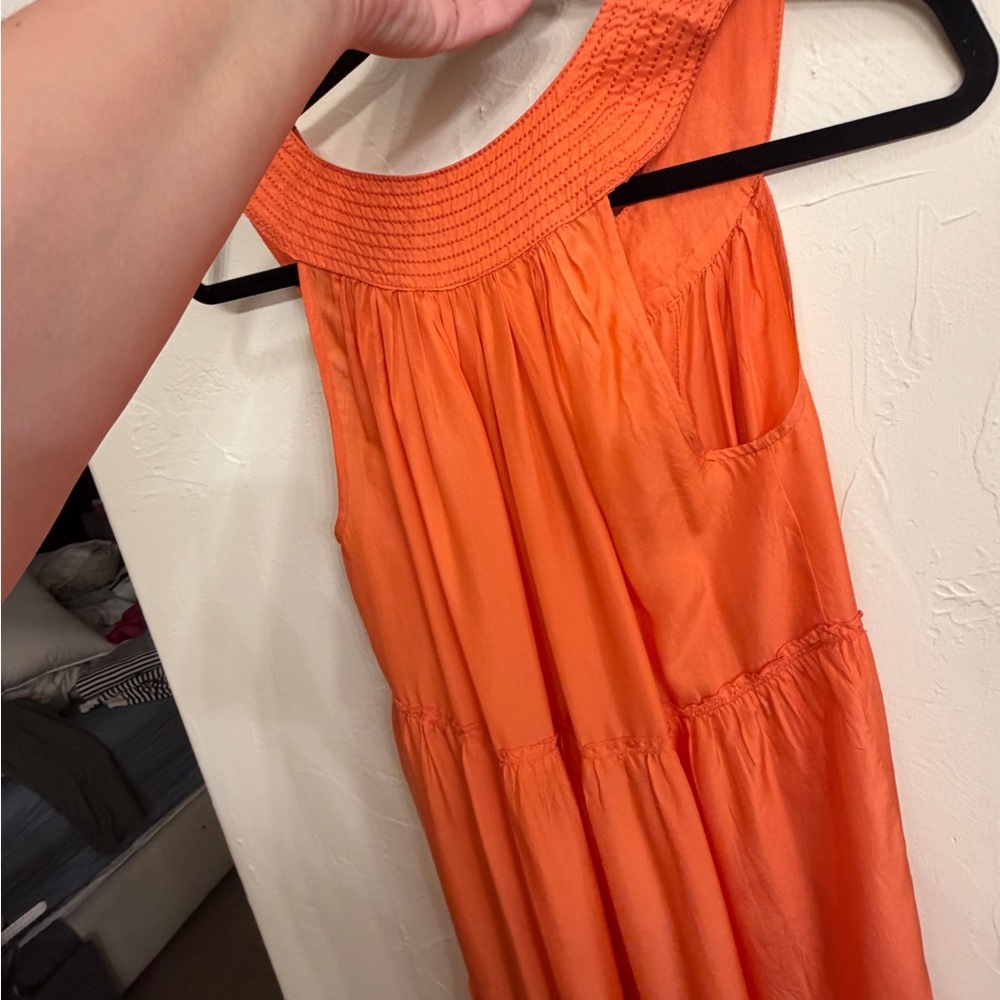 Calypso St. Barth Orange Tiered Maxi Dress - Picture 4 of 5
